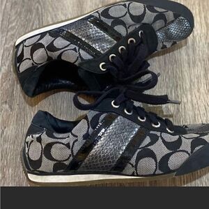 Coach womens logo sneakers, size 7.5M.